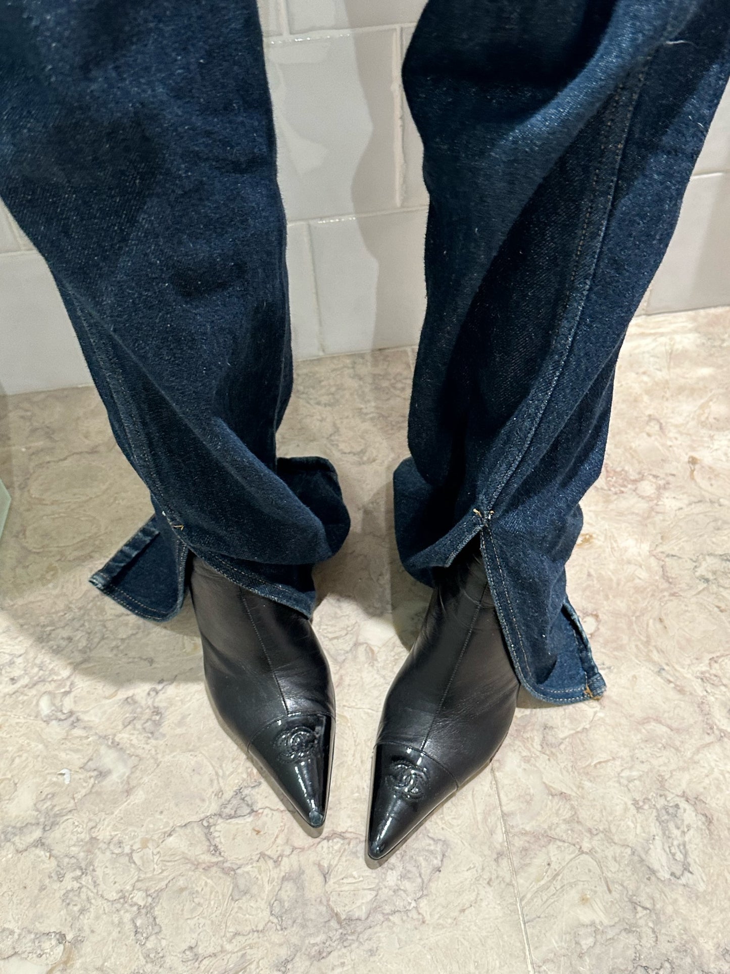 Chanel Vintage Ankle High-Heel Boots