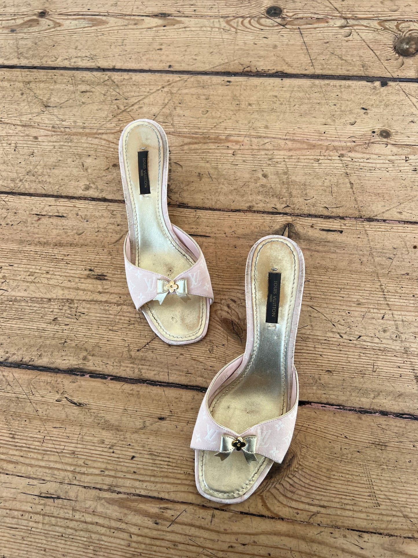 Louis Vuitton Pink Bow Mules