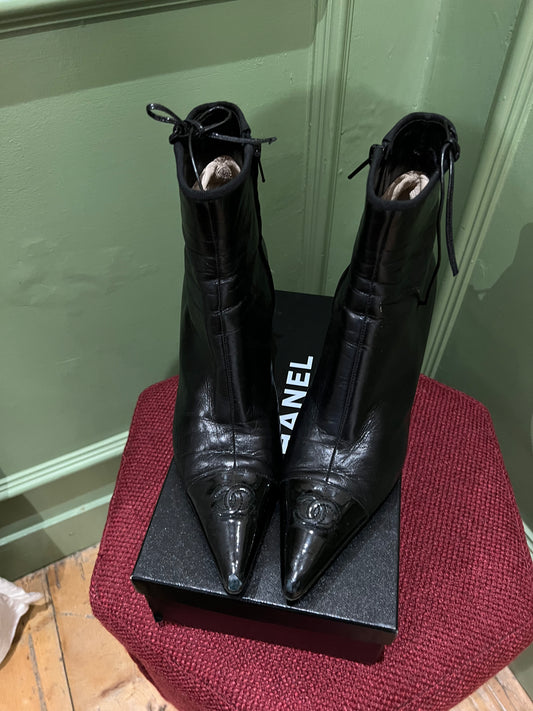 Chanel Vintage Ankle High-Heel Boots