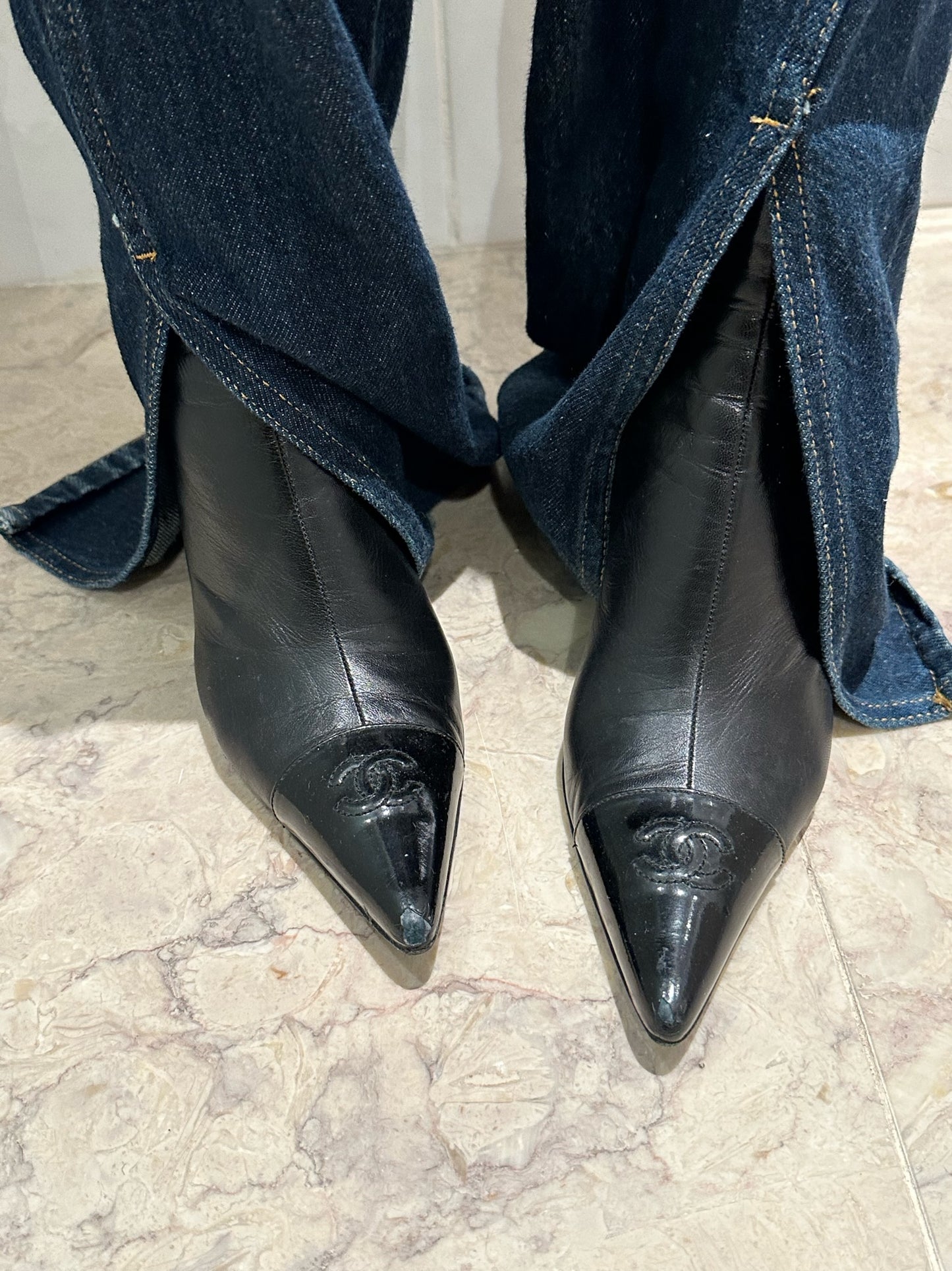 Chanel Vintage Ankle High-Heel Boots