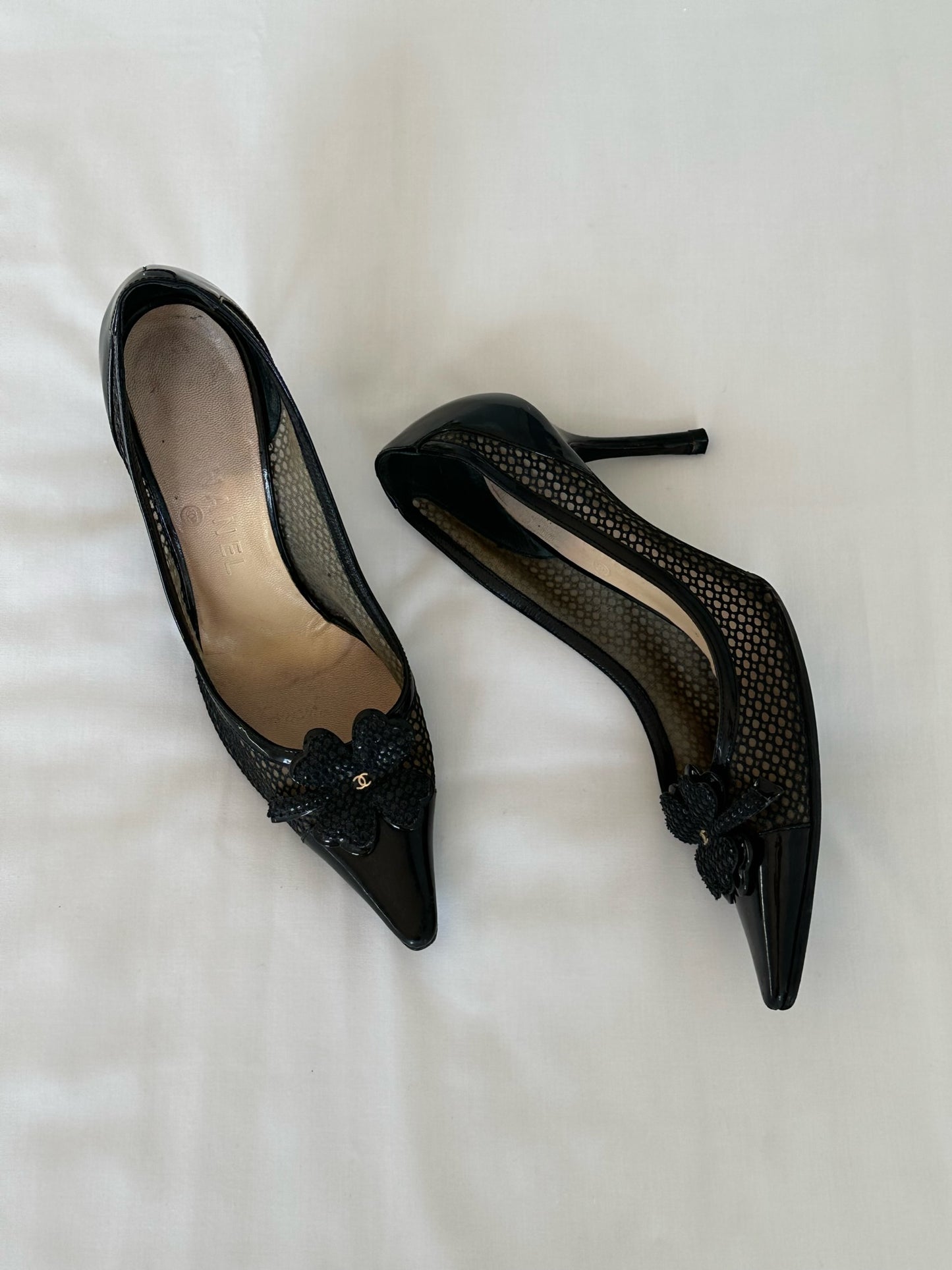 Chanel Iconic “CC” Lucky Four-Leaf Clover Kitten Heels