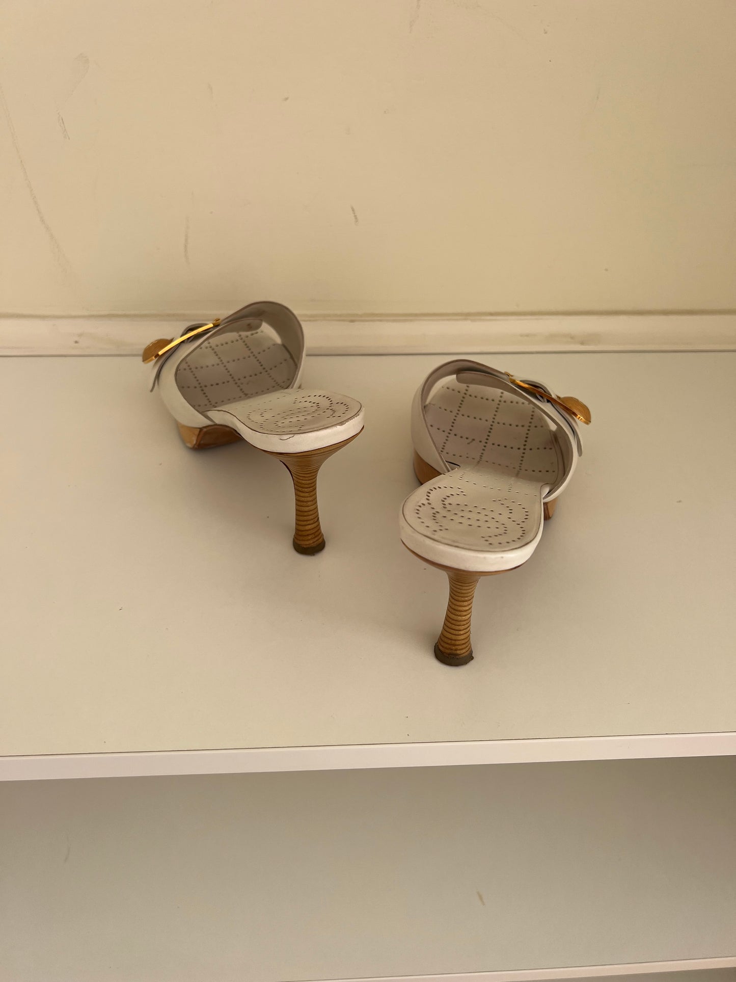 Chanel Vintage White Mules