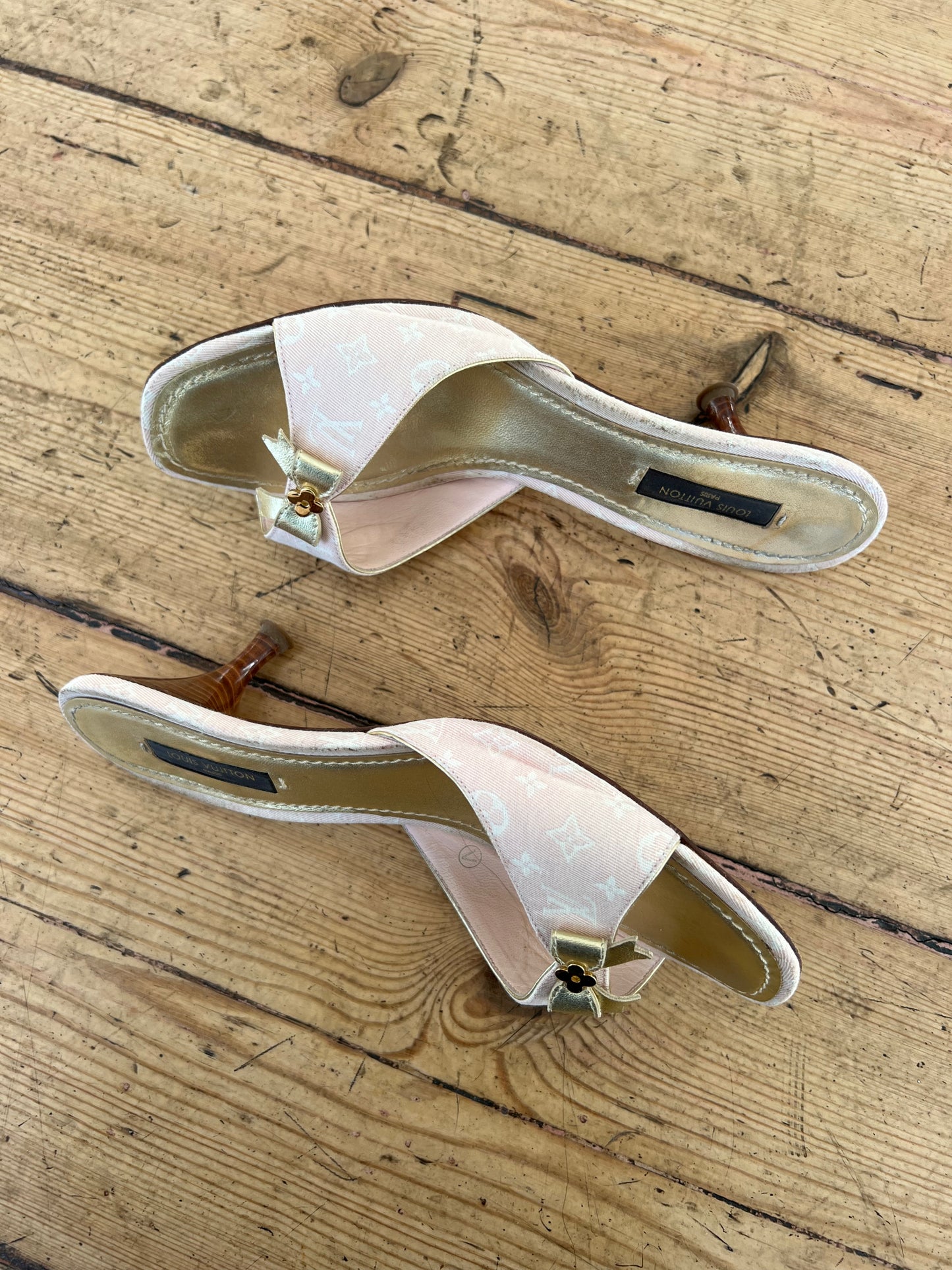 Louis Vuitton Pink Bow Mules