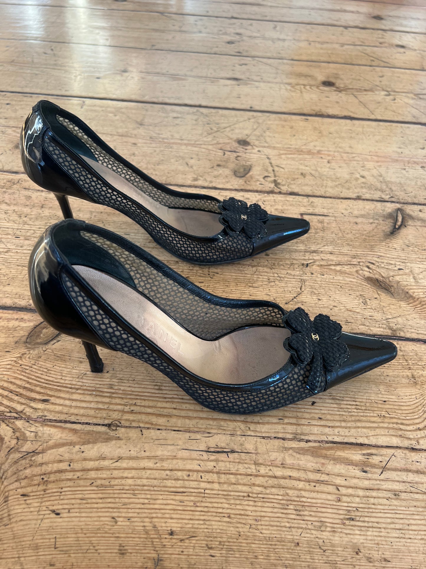 Chanel Iconic “CC” Lucky Four-Leaf Clover Kitten Heels