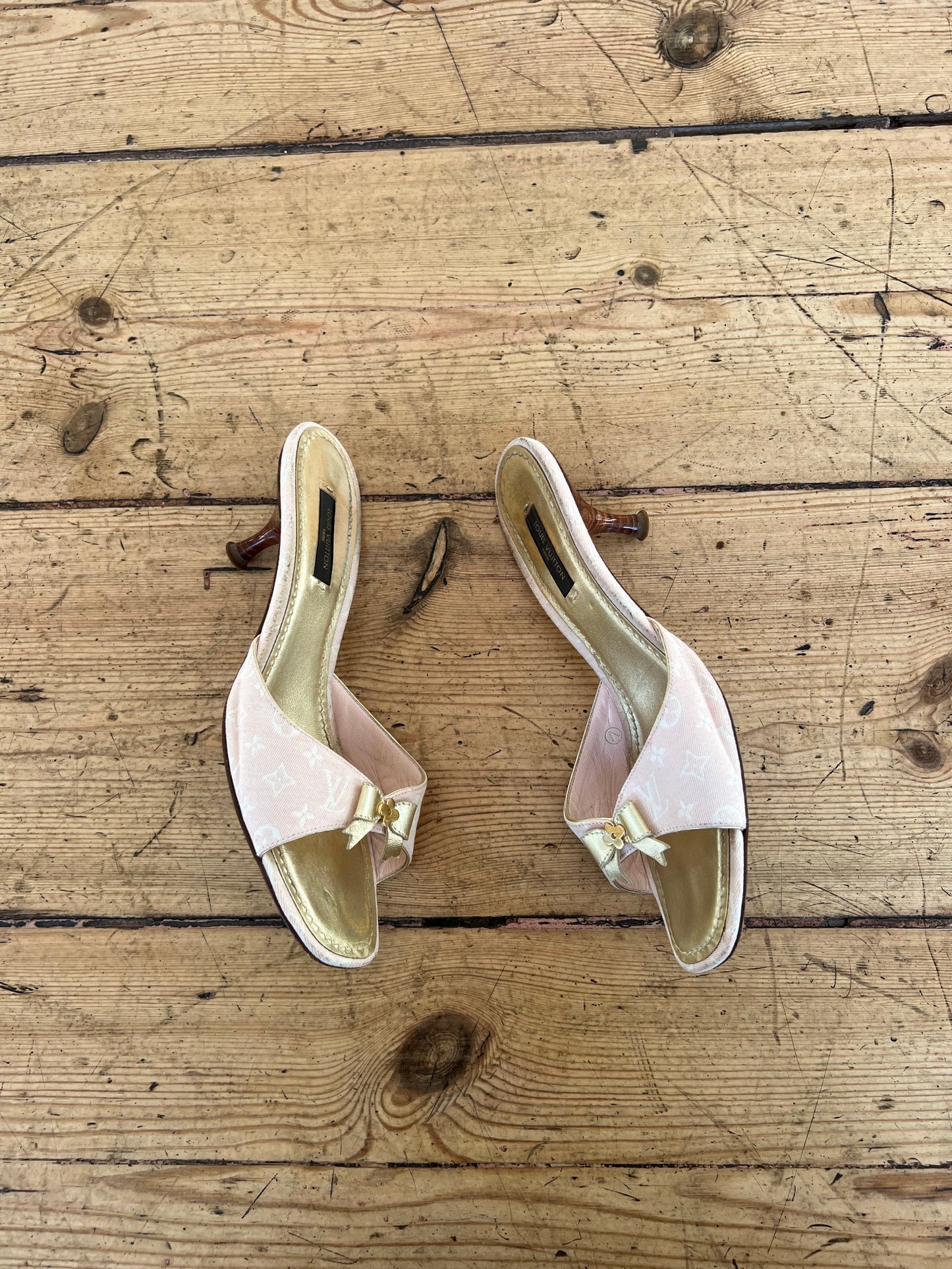 Louis Vuitton Pink Bow Mules