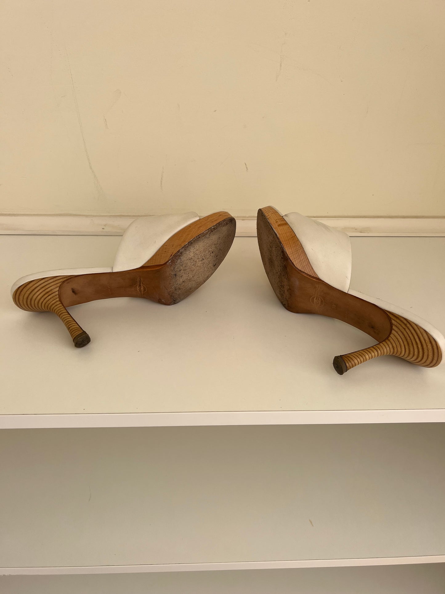 Chanel Vintage White Mules