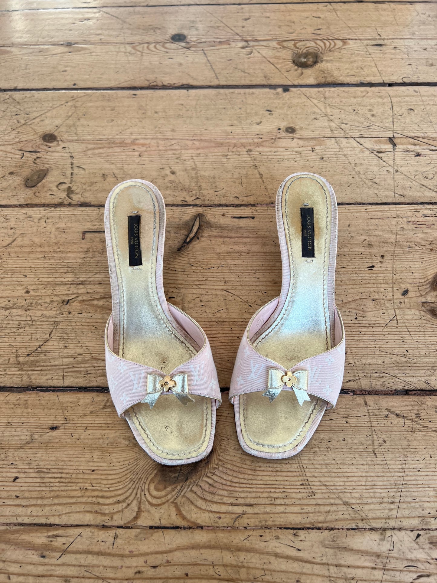 Louis Vuitton Pink Bow Mules