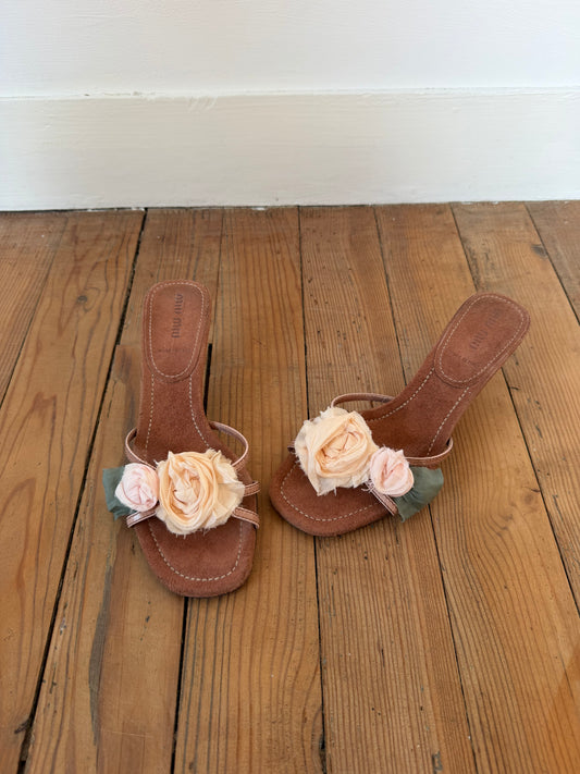 Vintage Miu Miu Floral Heels