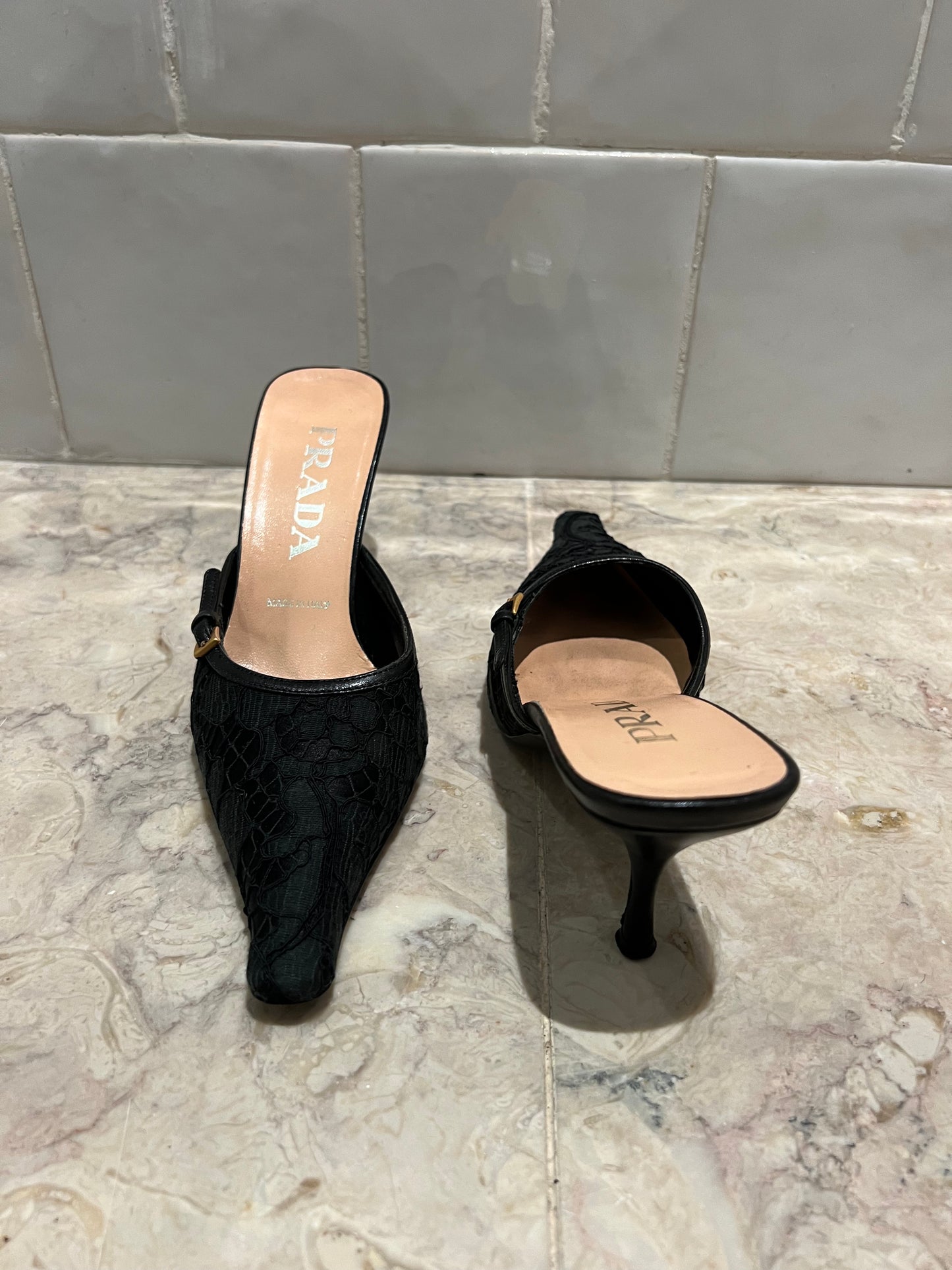 Prada Lace Vintage Mules