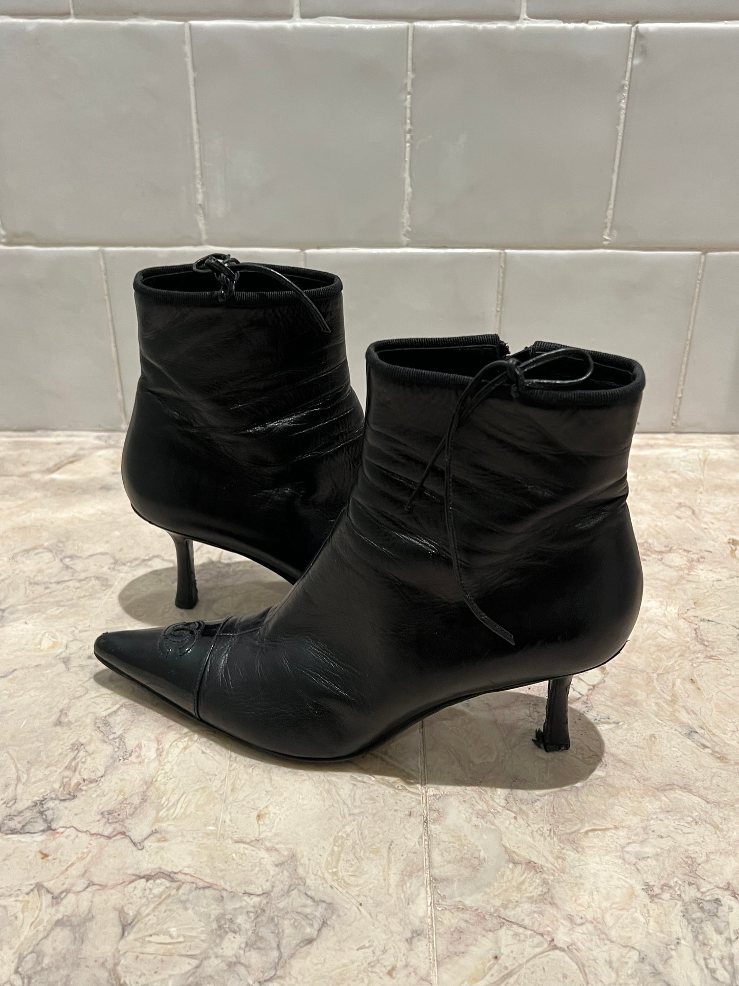 Chanel Vintage Ankle High-Heel Boots