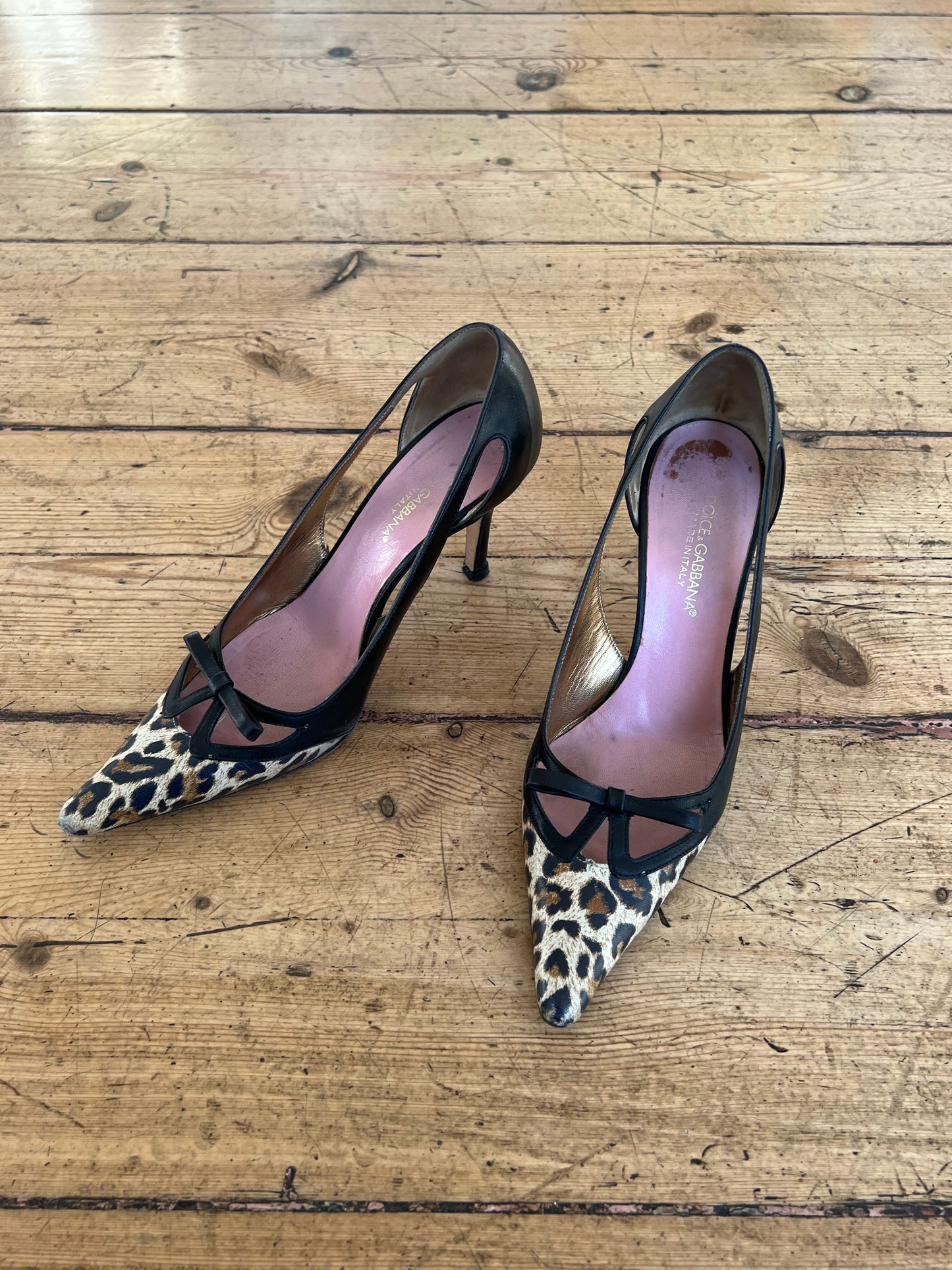 Dolce & Gabbana Cheetah Bow Heels