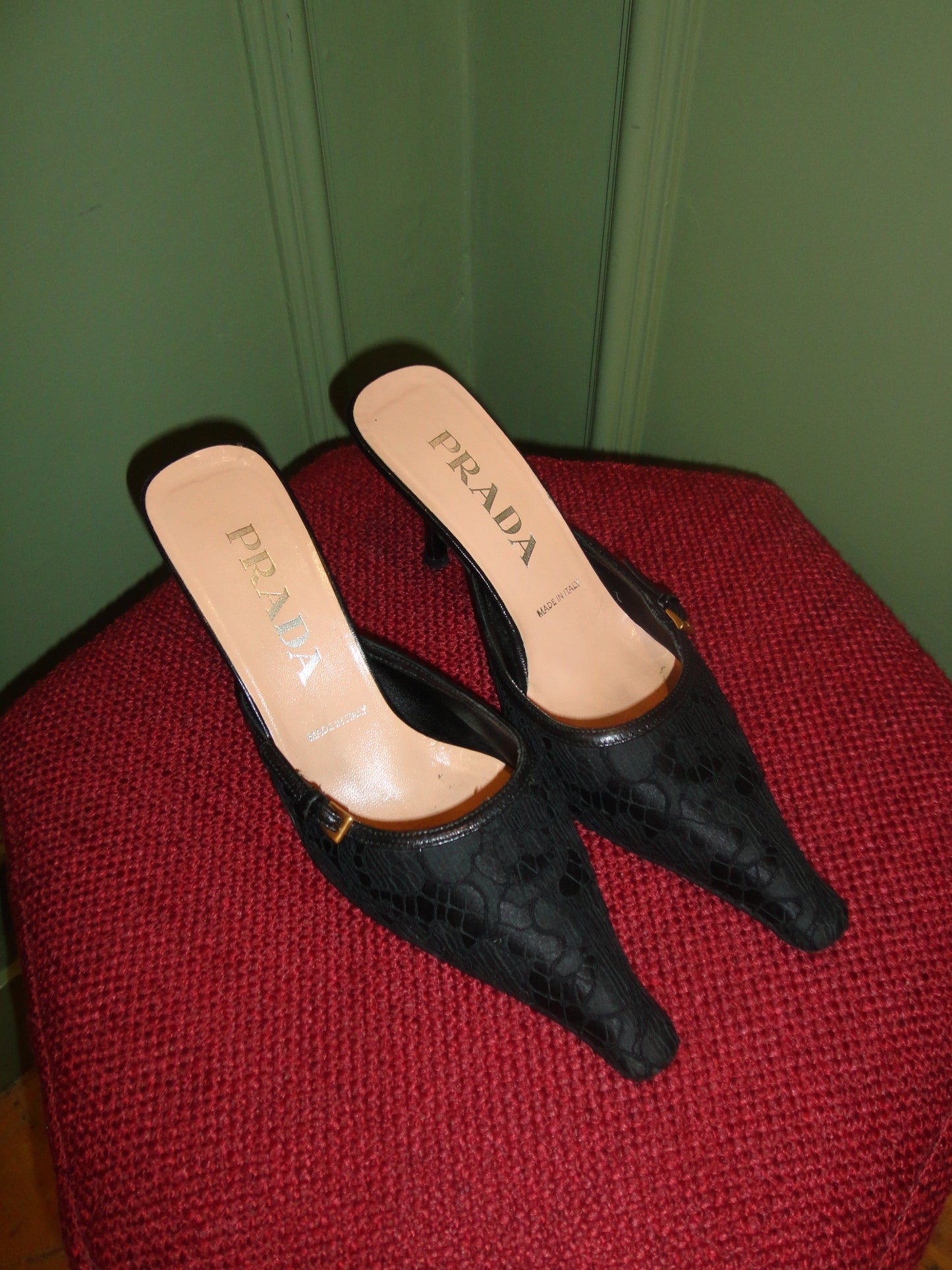 Prada Lace Vintage Mules