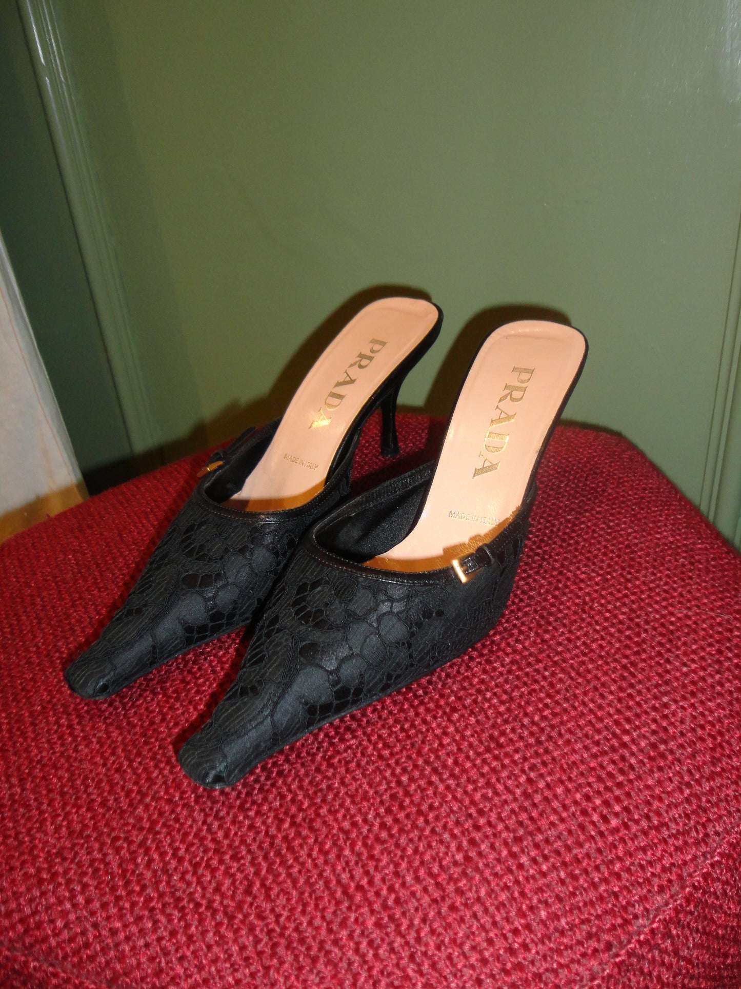 Prada Lace Vintage Mules