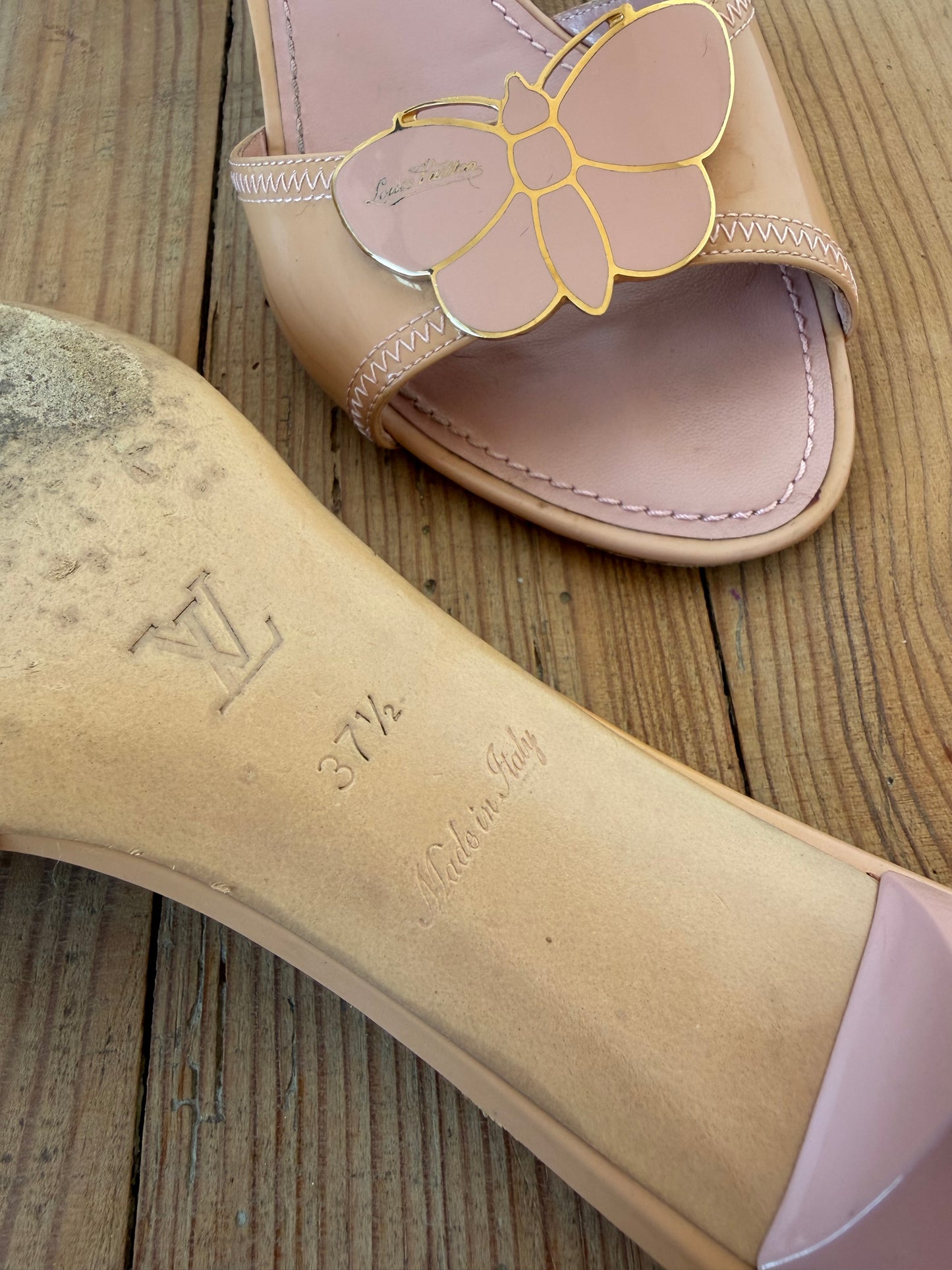 Vintage Louis Vuitton Butterfly Patent Heels