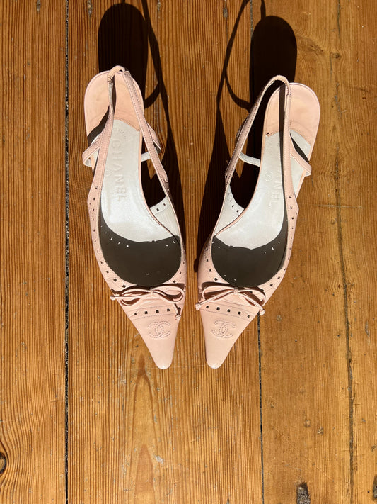 Chanel Vintage Pink Slingbacks