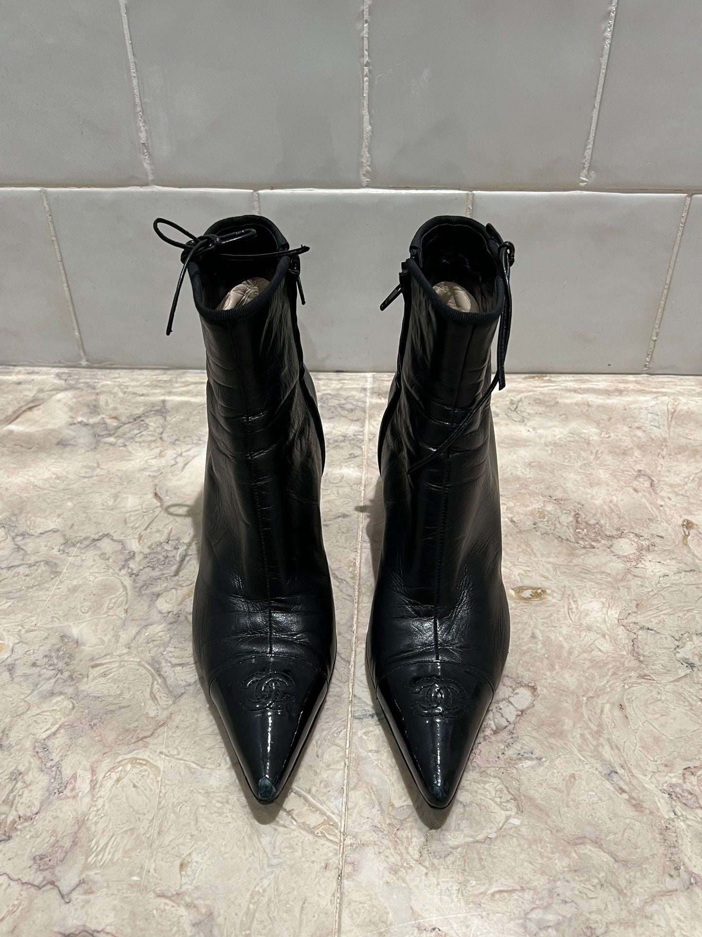 Chanel Vintage Ankle High-Heel Boots