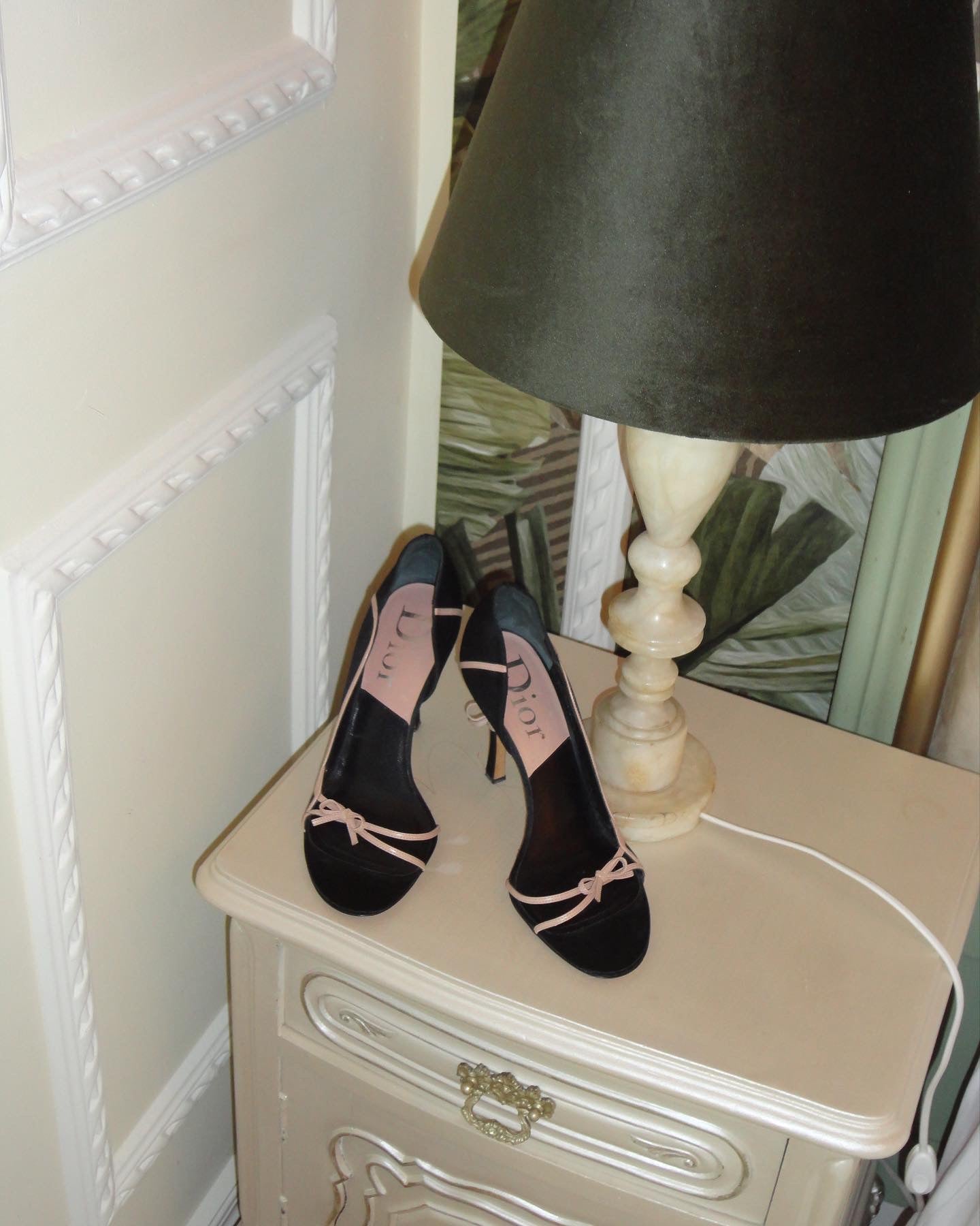 Vintage Dior Black & Pink Iconic Bow Heels