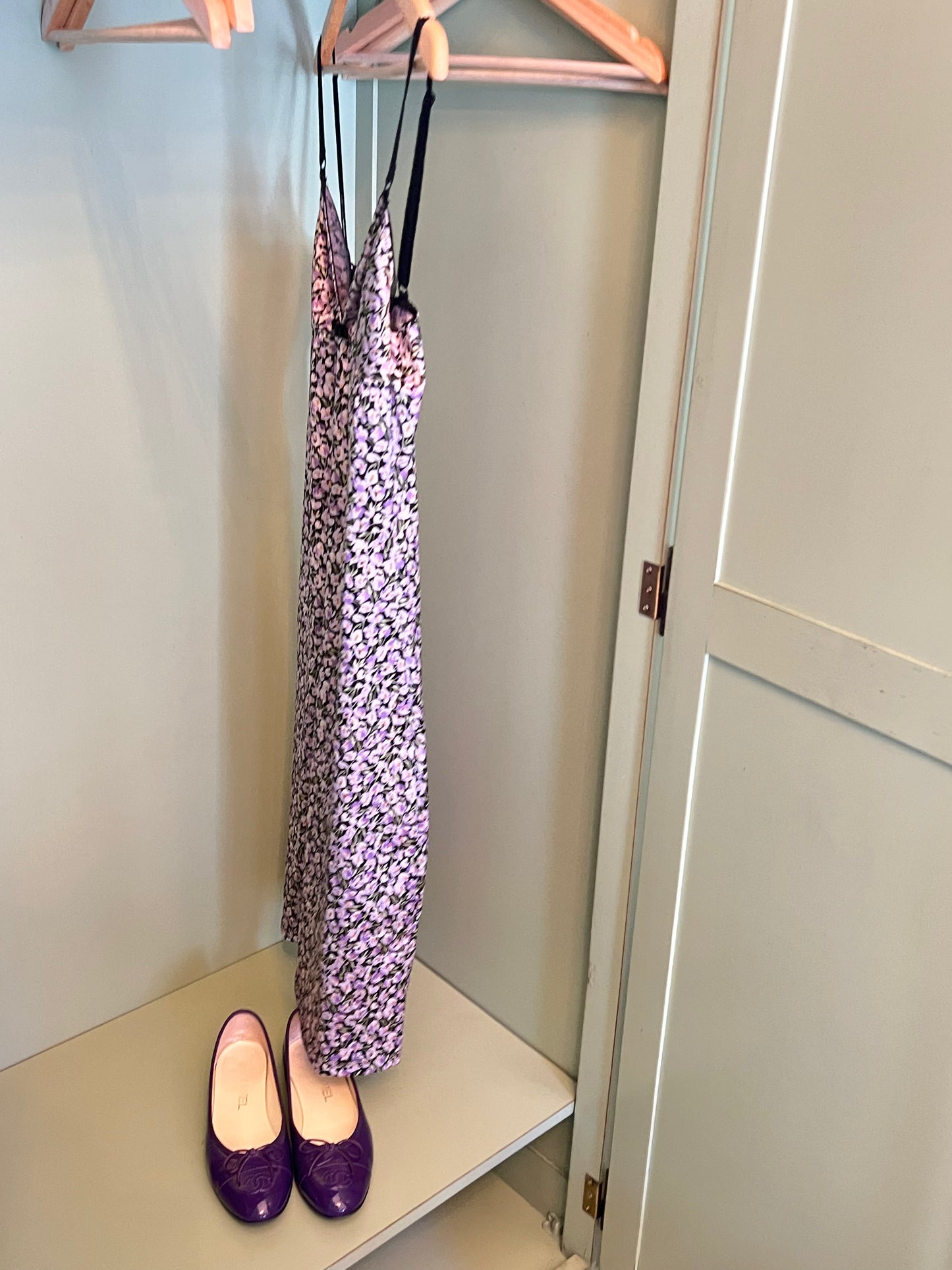 Chanel CC purple ballet flats