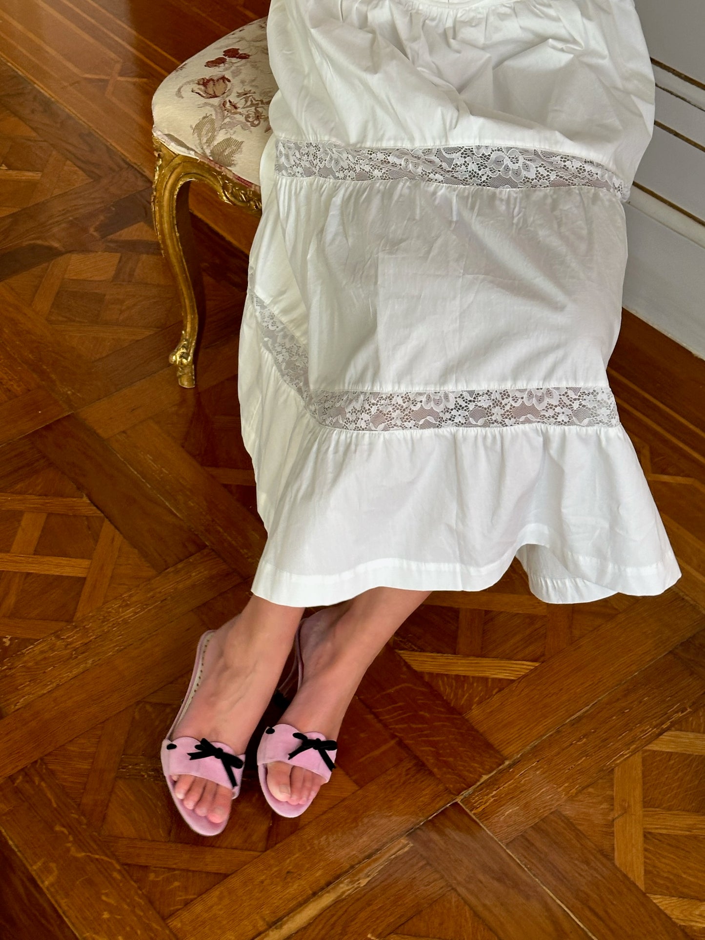 Pink Bow Yves Saint Laurent Mules